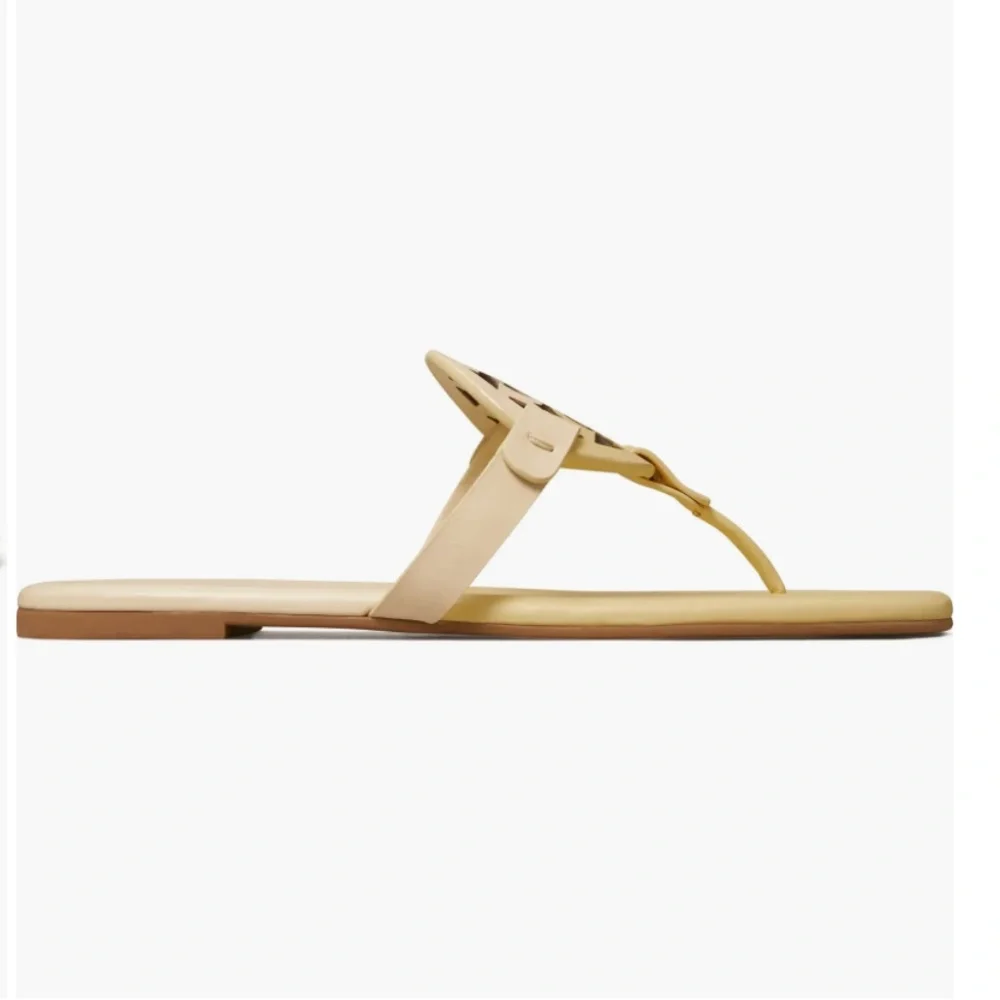 NIB $198 Tory Burch Miller Colorblock Sandals in SWEET CORN/NEW CREAM- size 9.5!